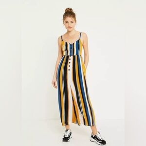 Urban Outfitters Tootsie Button-Down Cropped Jumpsuit